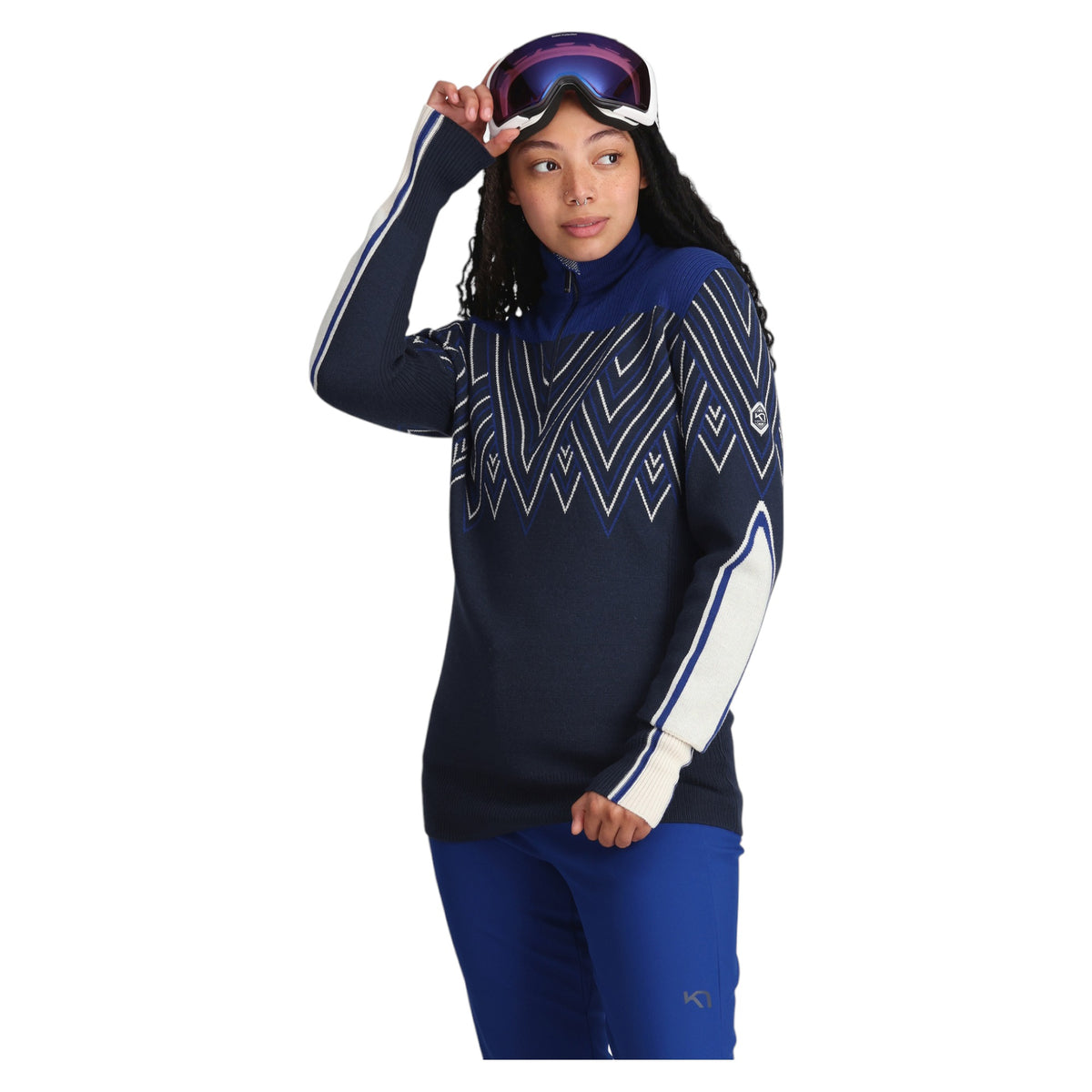 Voss Ski Knit 1/2 Zip Women Sweater