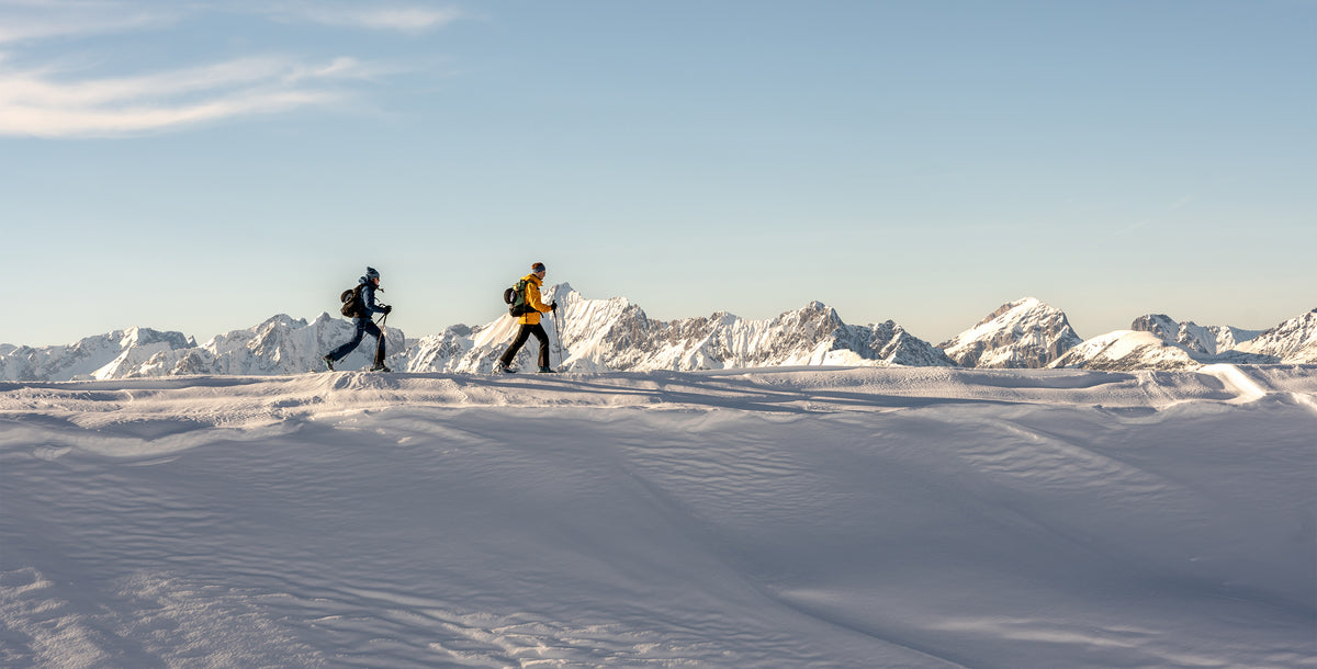 Deux skieurs sur une crête