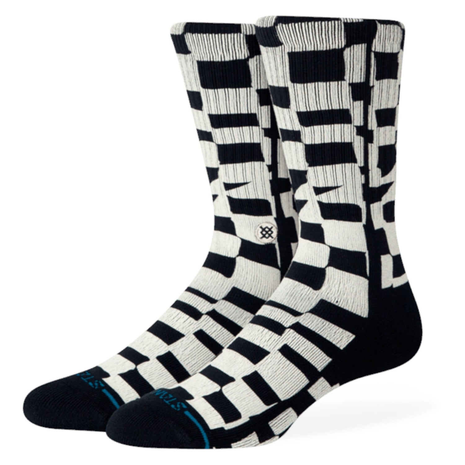 Wave Check Crew Adult Socks