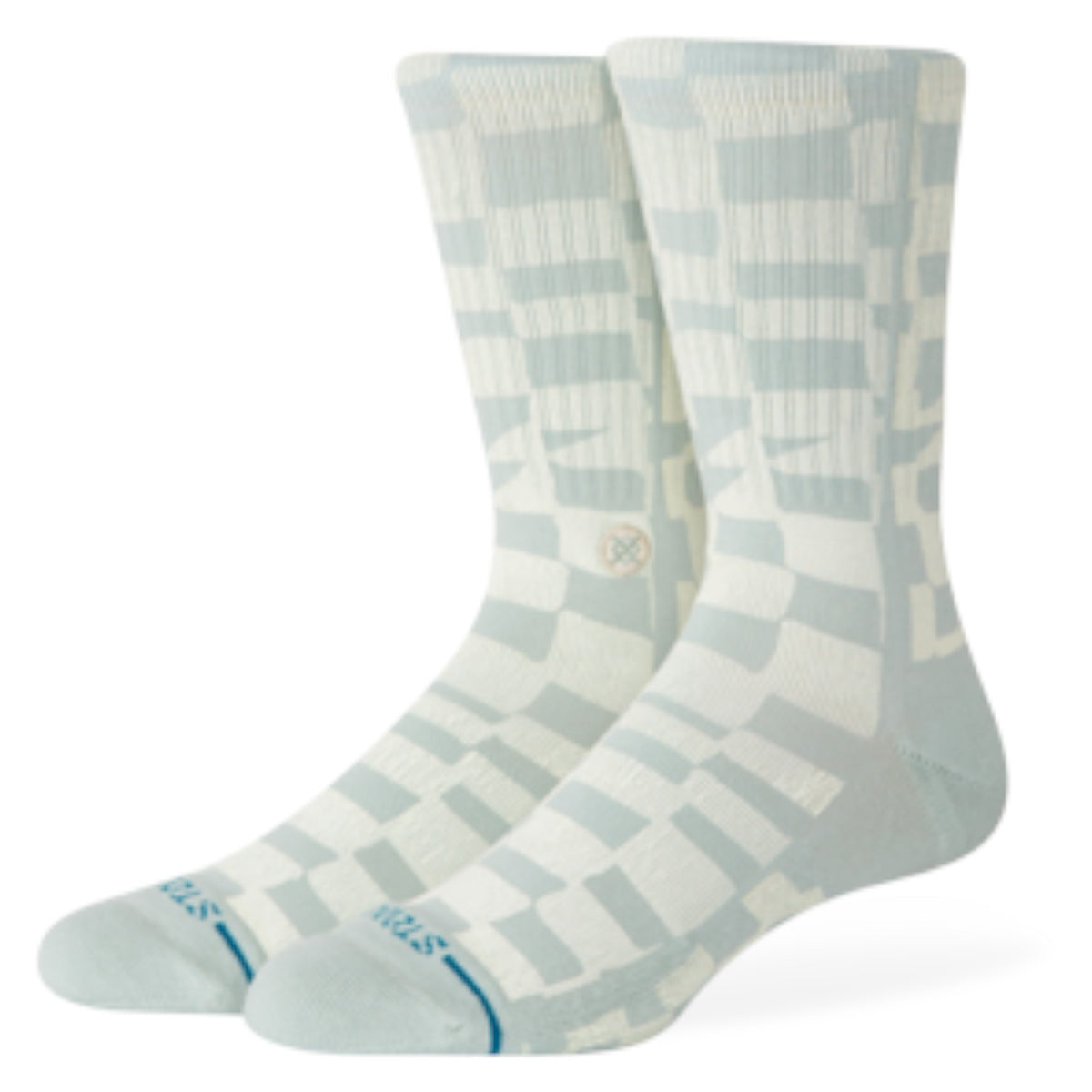 Wave Check Crew Adult Socks