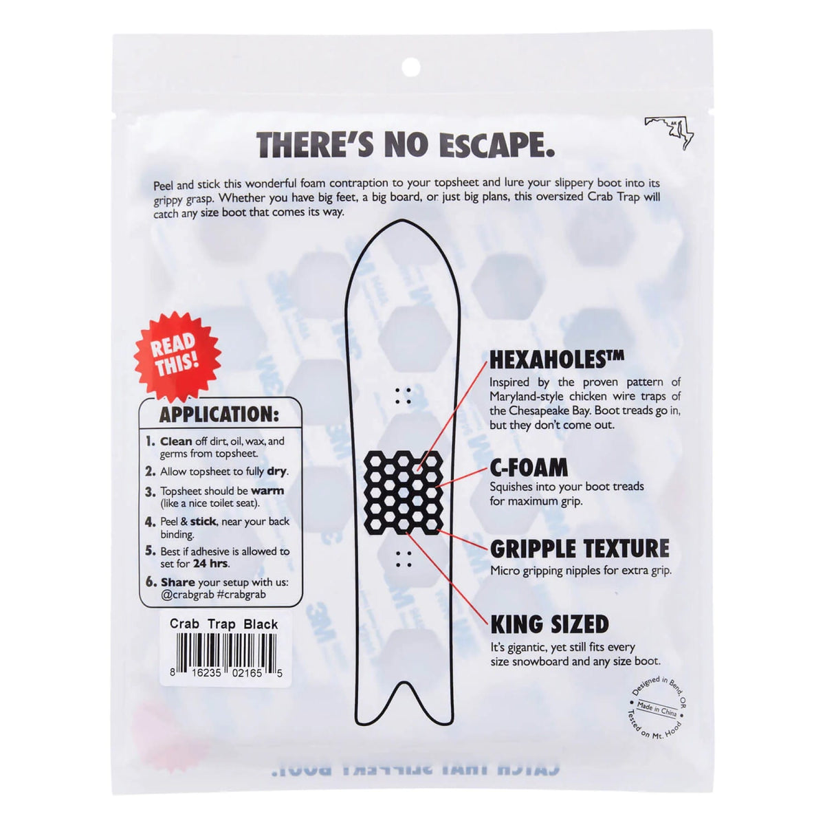 Crab Trap Adult Snowboard Grip Stickers