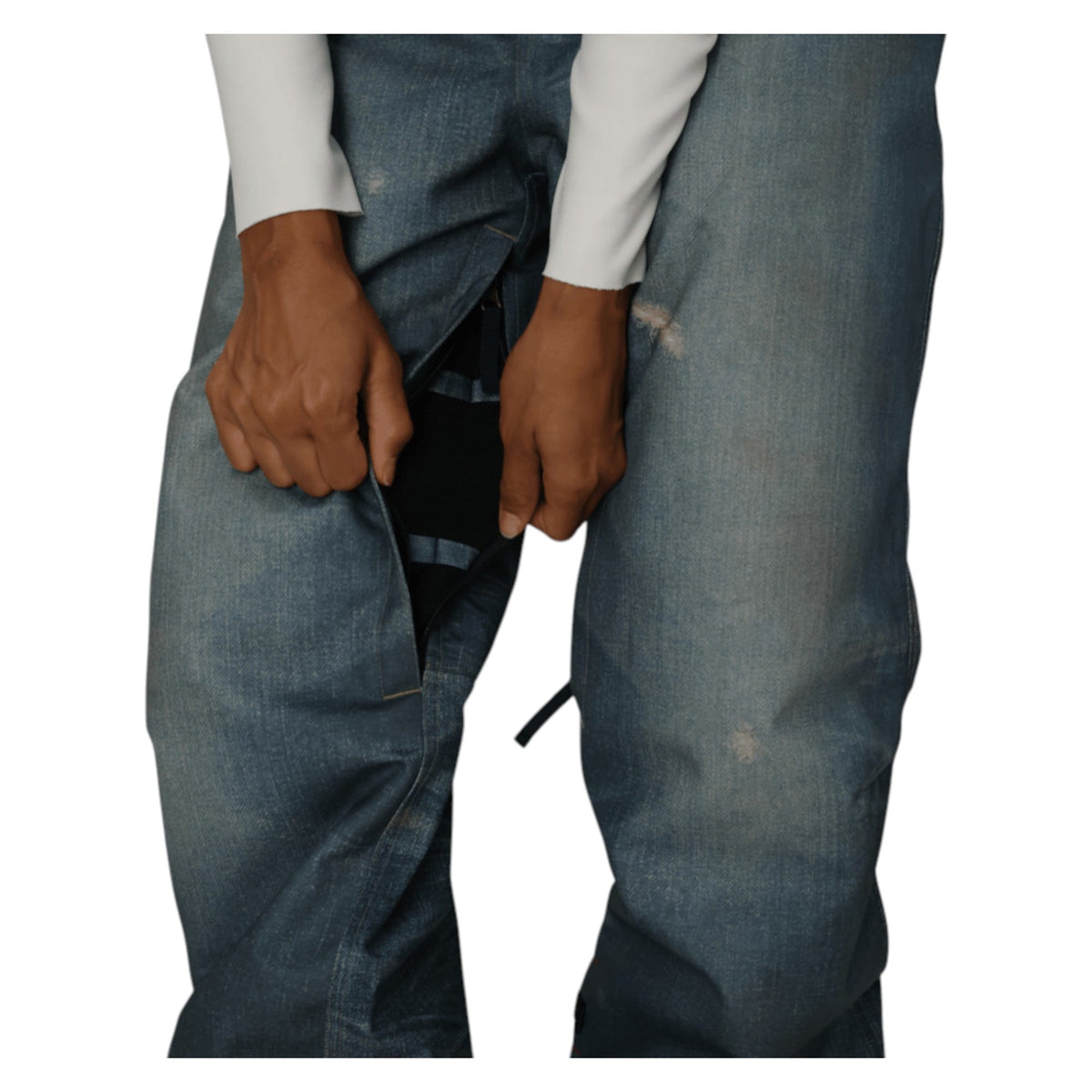 Deconstructed Denim Women Snow Pants