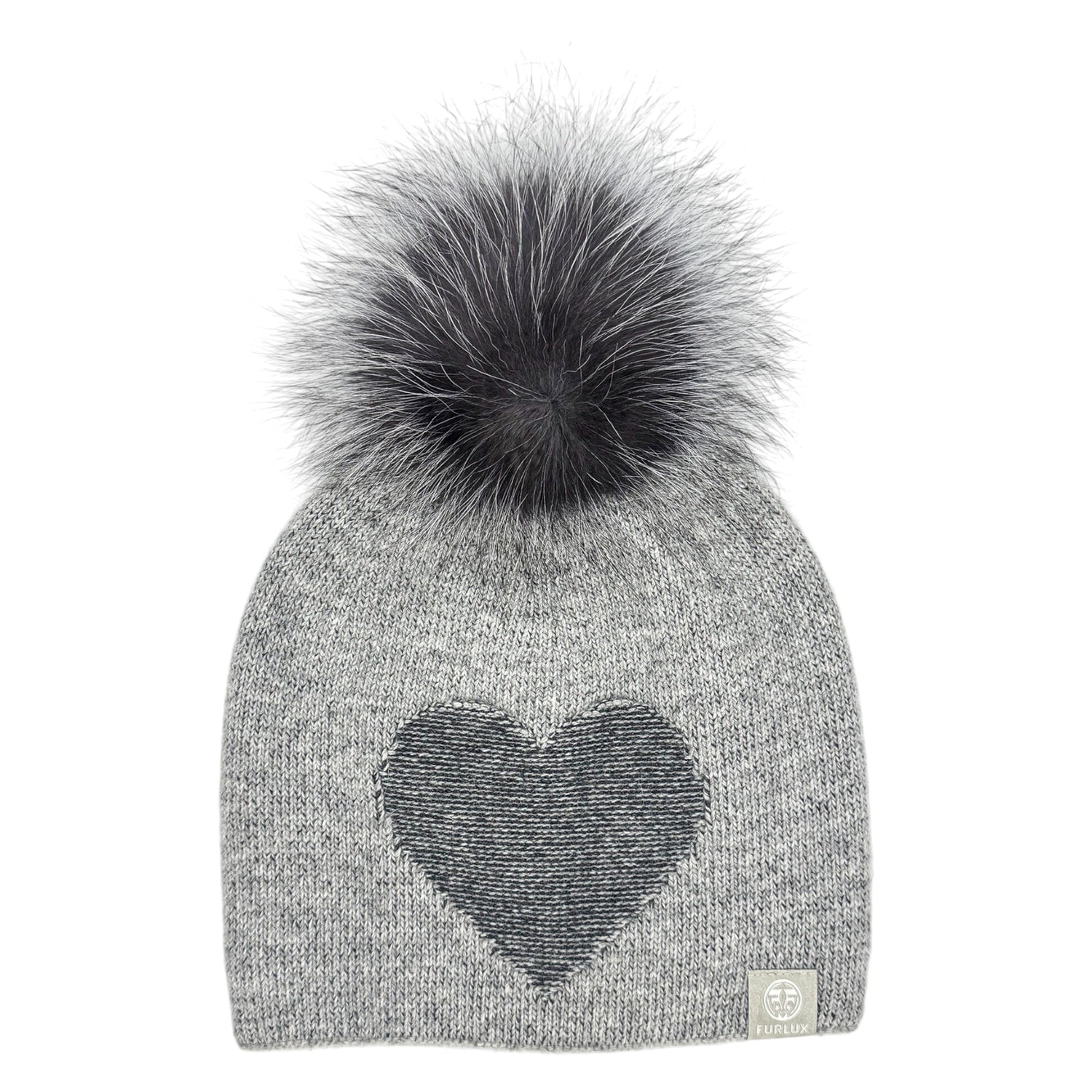 Knitted Heart Women Beanie