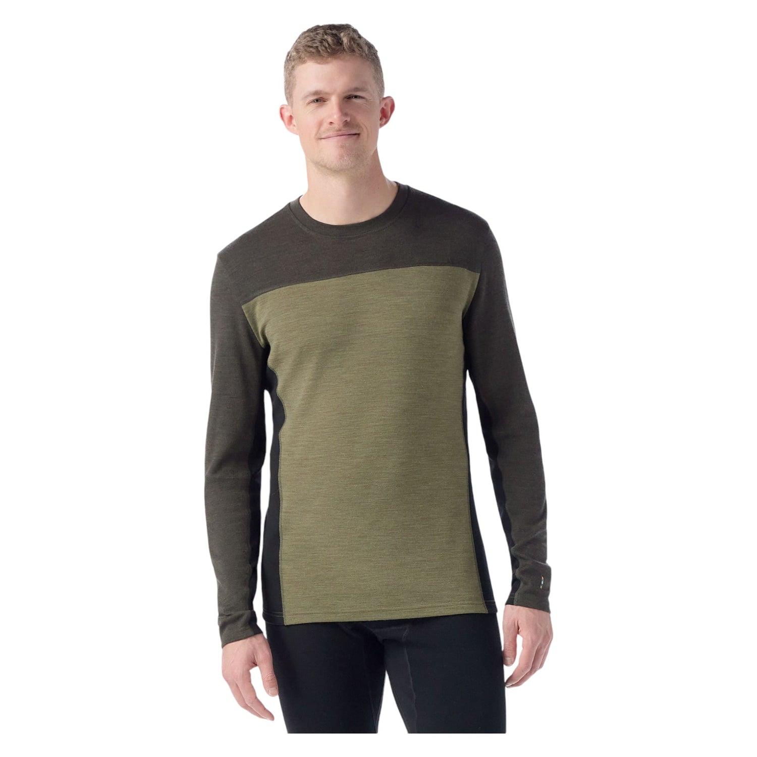 Haut de Sous-Vêtement Thermal Merino Colorblock Crew Homme