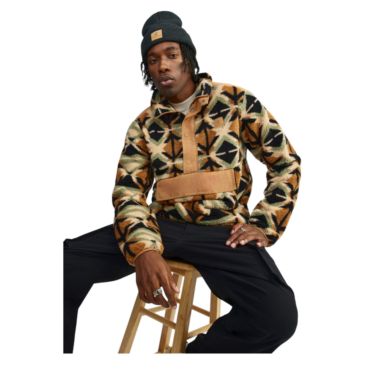 Quarter Snap Plush Men Sweater