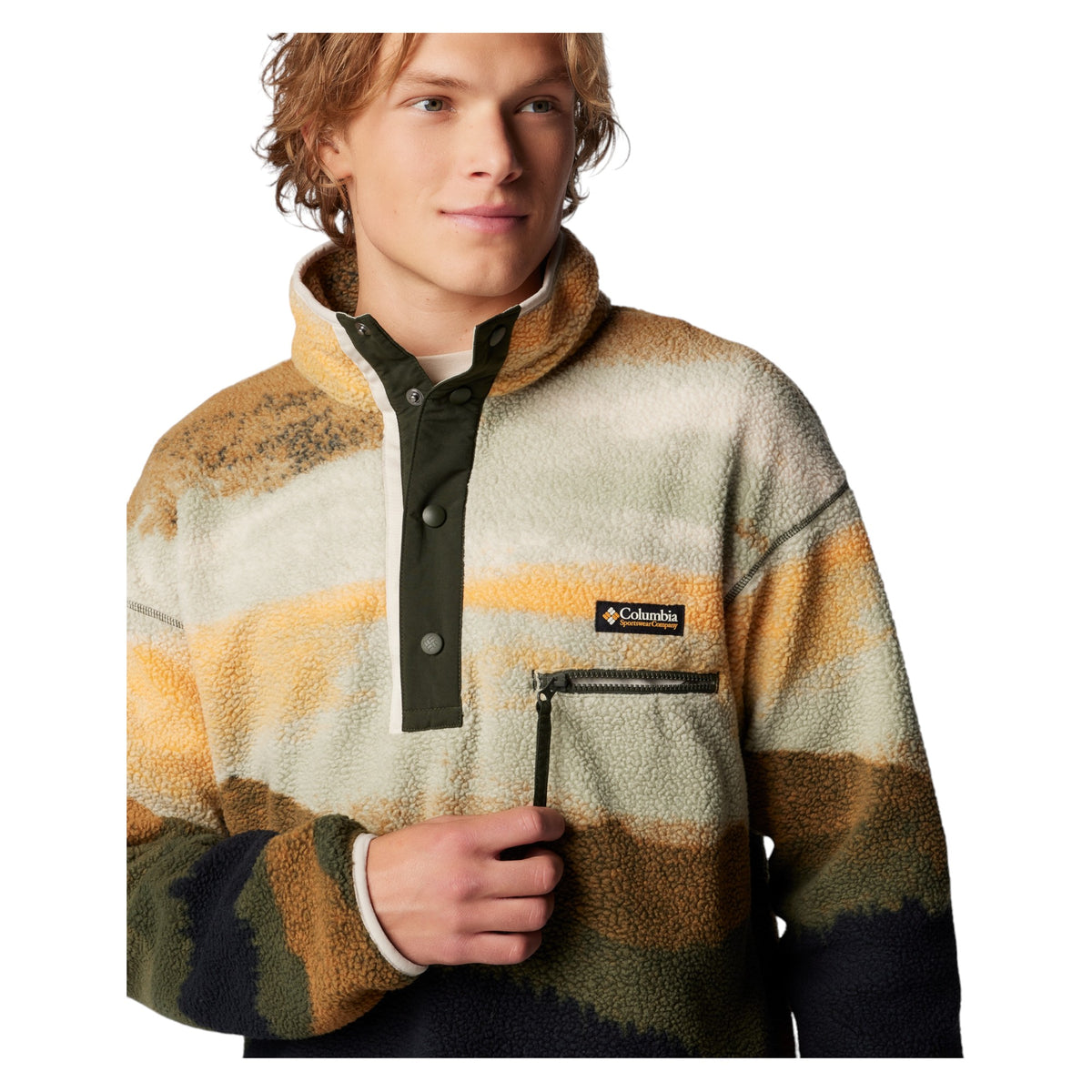 Helvetia II Printed Half Snap Printed Men Fleece