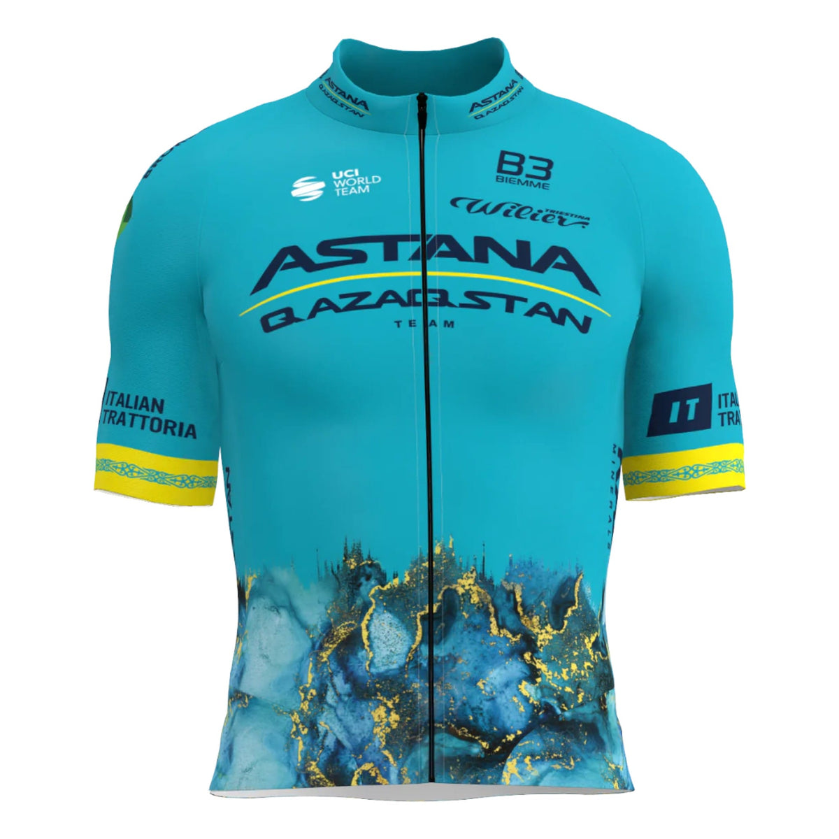 Maillot de Vélo de Route Manches Courtes Astana Homme