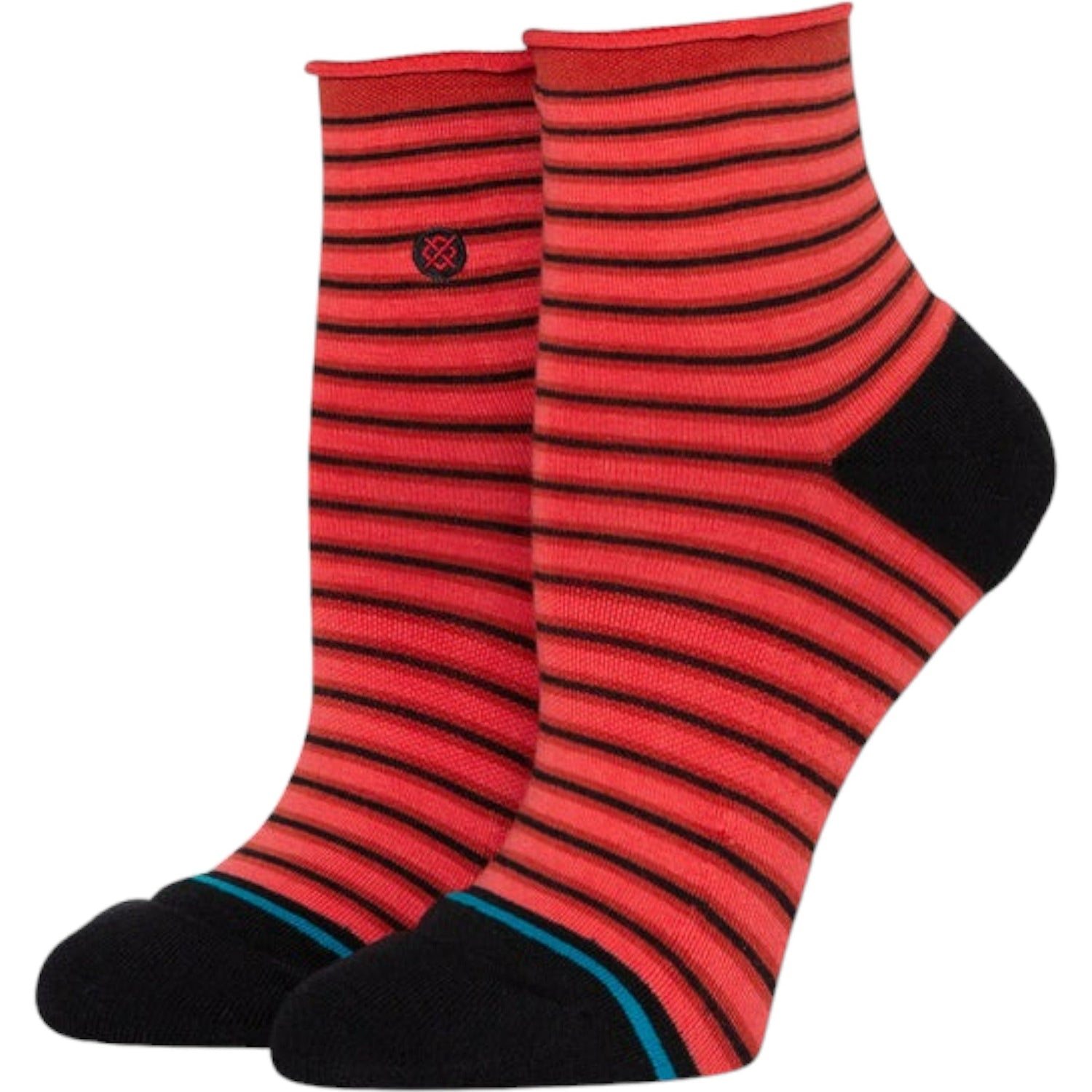 Bas Wo Red Fade Quater Femme