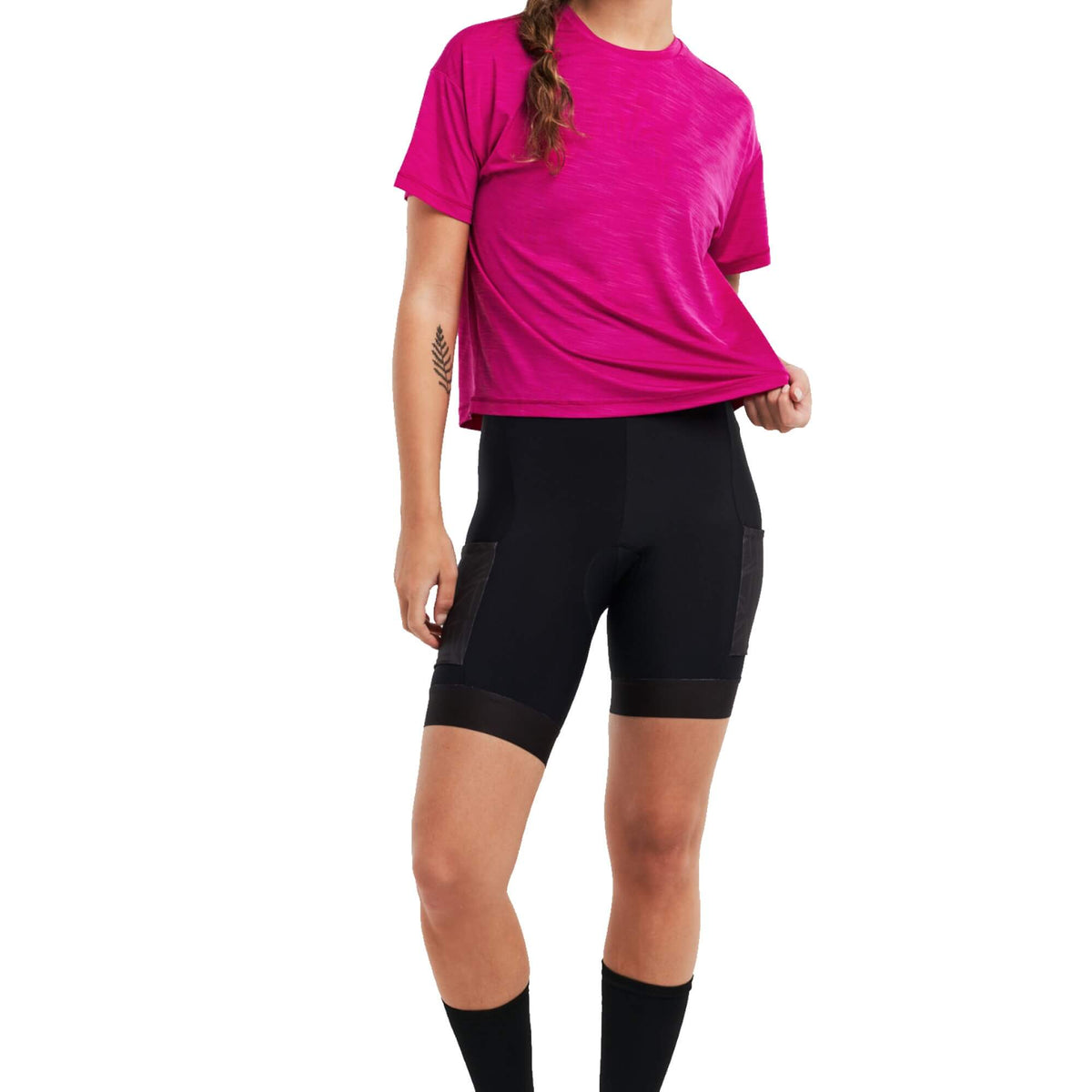 Maillot de Vélo de Montagne Manches Courtes Gravel Crop Femme