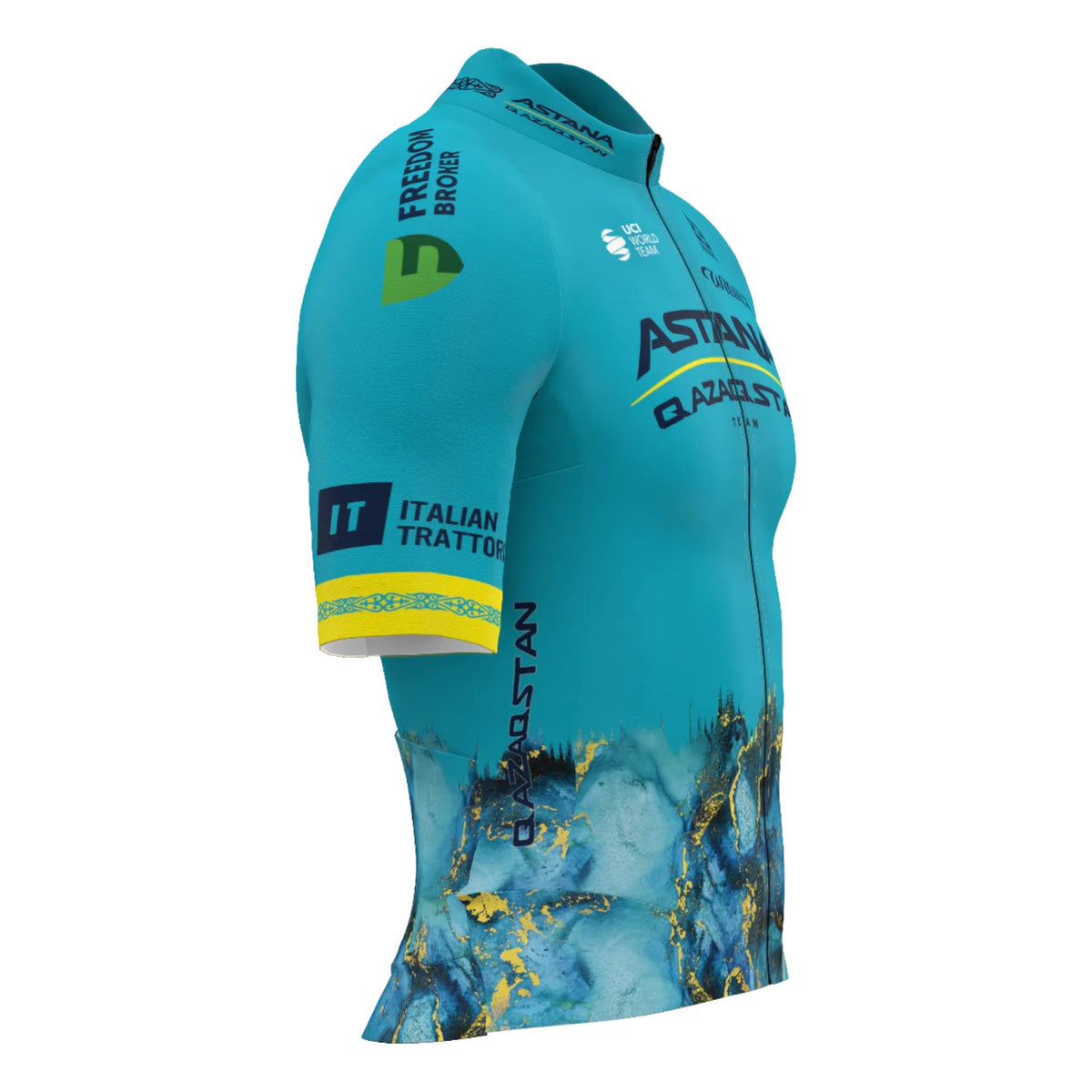 Maillot de Vélo de Route Manches Courtes Astana Homme
