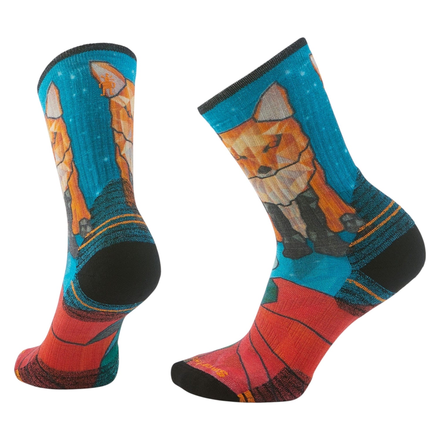 Hike Targeted Cushion Geo Fox Print Crew Women Socks