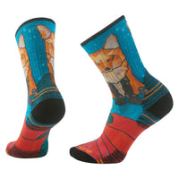 Hike Targeted Cushion Geo Fox Print Crew Women Socks