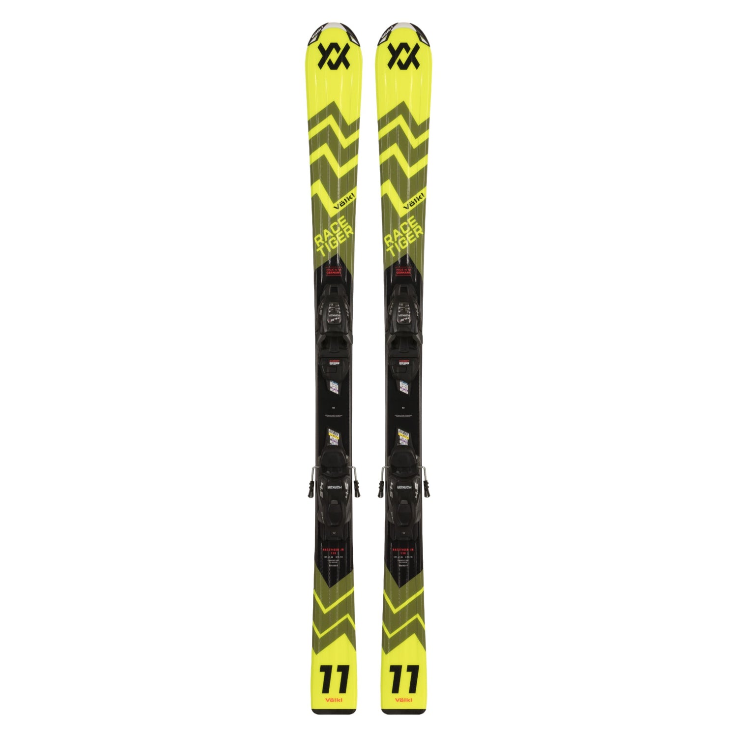 Skis Alpins Racetiger Yellow + Vmotion 7.0 Enfant