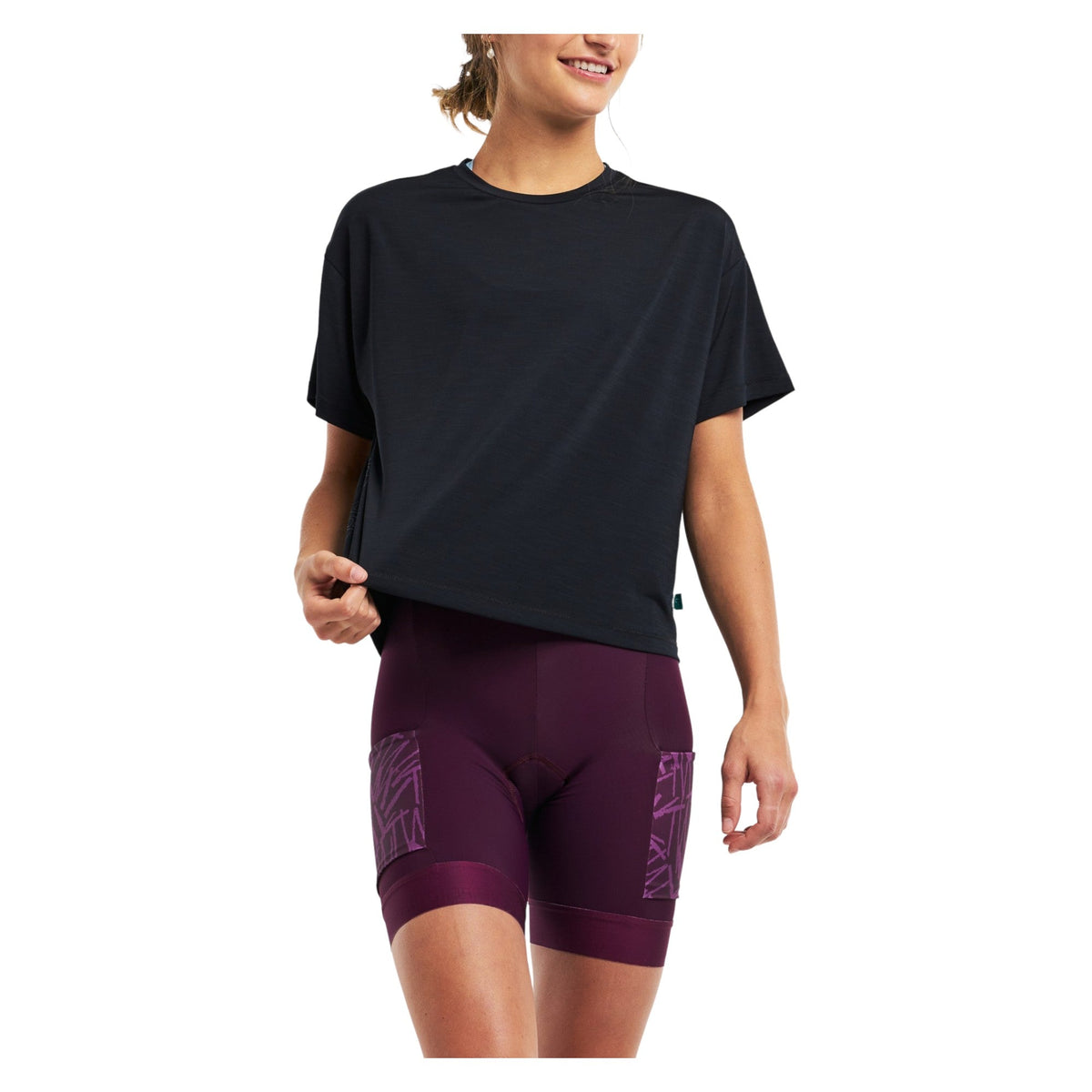 Maillot de Vélo de Montagne Manches Courtes Gravel Crop Femme